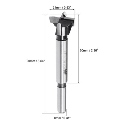 Harfington Uxcell Forstner Drill Bits, 21mm Diameter, 8mm x 30mm Shank