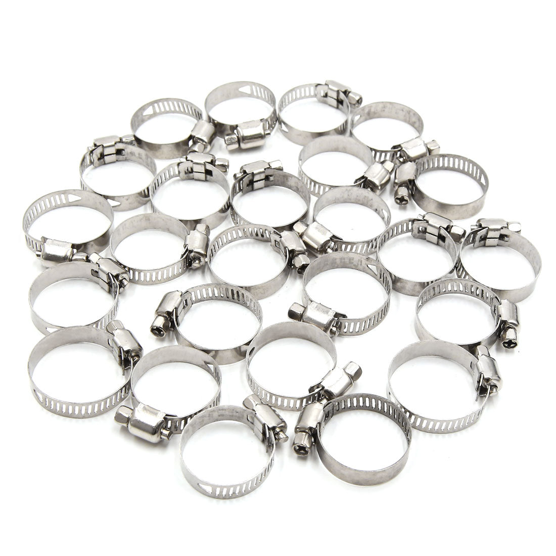 uxcell Uxcell 25pcs 16-25MM Stainless Steel Car Vehicle Drive Hose Clamp Fuel Line  Clip