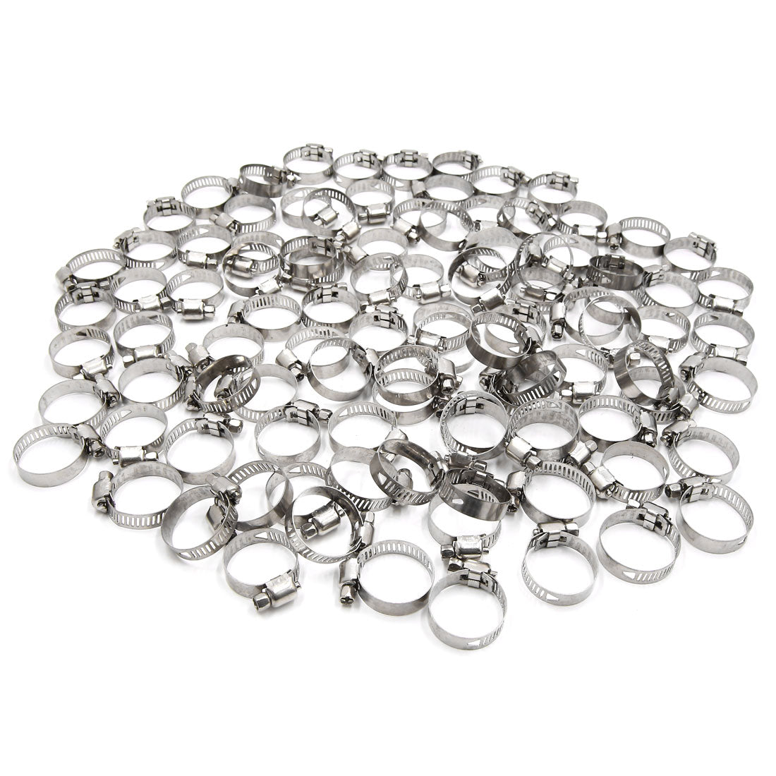 uxcell Uxcell 100pcs 16-25MM Stainless Steel Car Vehicle Drive Hose Clamp Fuel Line  Clip