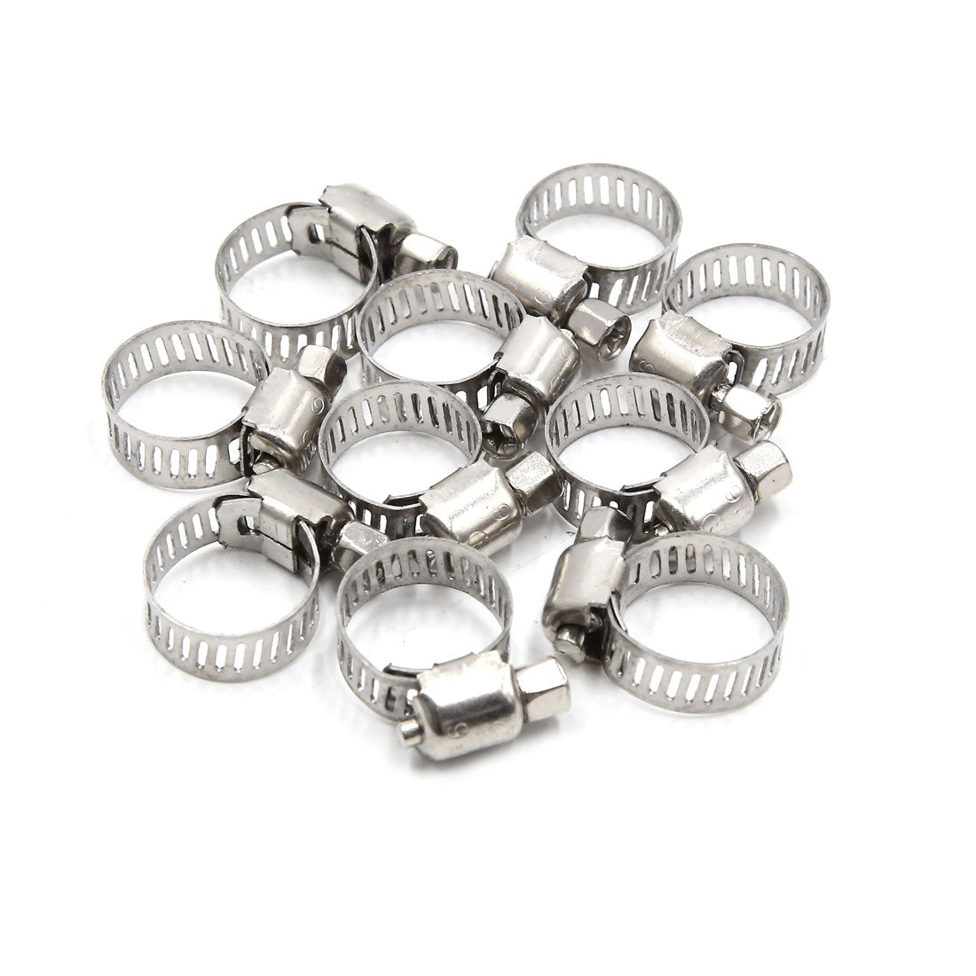 uxcell Uxcell 10pcs 9-16MM Stainless Steel Car Vehicle Drive Hose Clamp Fuel Line  Clip