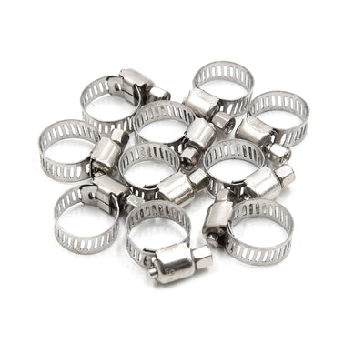 Harfington Uxcell 10pcs 9-16MM Stainless Steel Car Vehicle Drive Hose Clamp Fuel Line  Clip