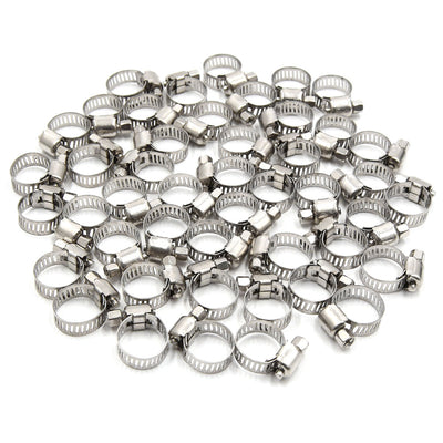 Harfington Uxcell 46pcs 9-16MM Stainless Steel Car Vehicle Drive Hose Clamp Fuel Line  Clip