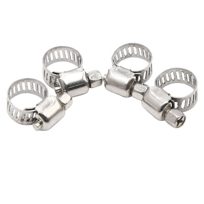 Harfington Uxcell 4pcs 8-12MM Stainless Steel Car Vehicle Drive Hose Clamp Fuel Line  Clip