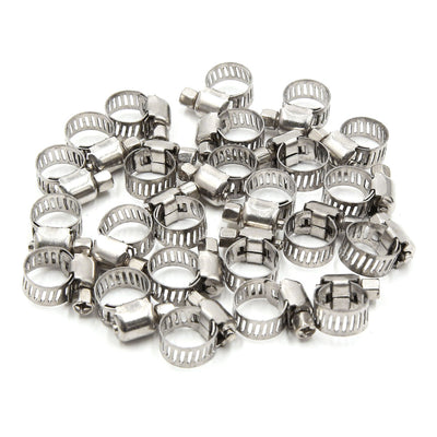 Harfington Uxcell 24pcs 8-12MM Stainless Steel Car Vehicle Drive Hose Clamp Fuel Line  Clip