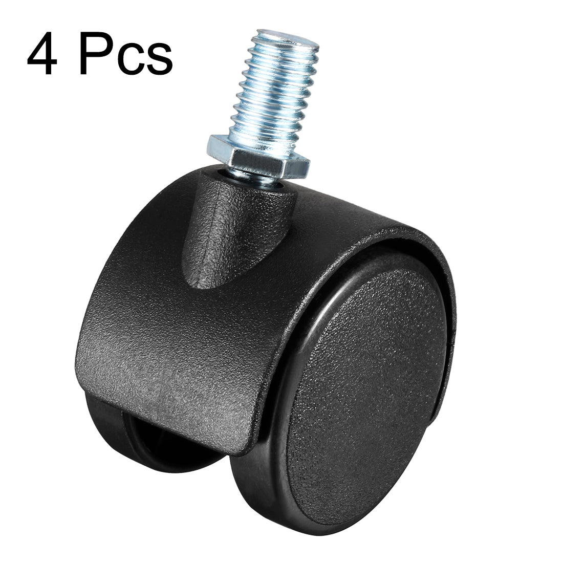 Uxcell Uxcell Swivel Casters 1.45 Inch Nylon 360 Degree M8 x 13mm Threaded Caster Wheels for Furniture Chair , 4 Pcs