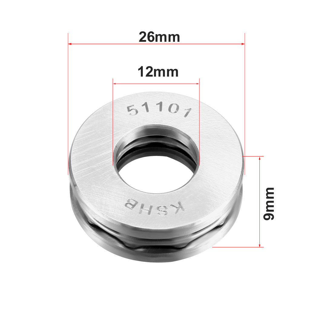uxcell Uxcell Thrust Ball Roller Bearings Chrome Steel One-Way Rolling Direction Steel Cage