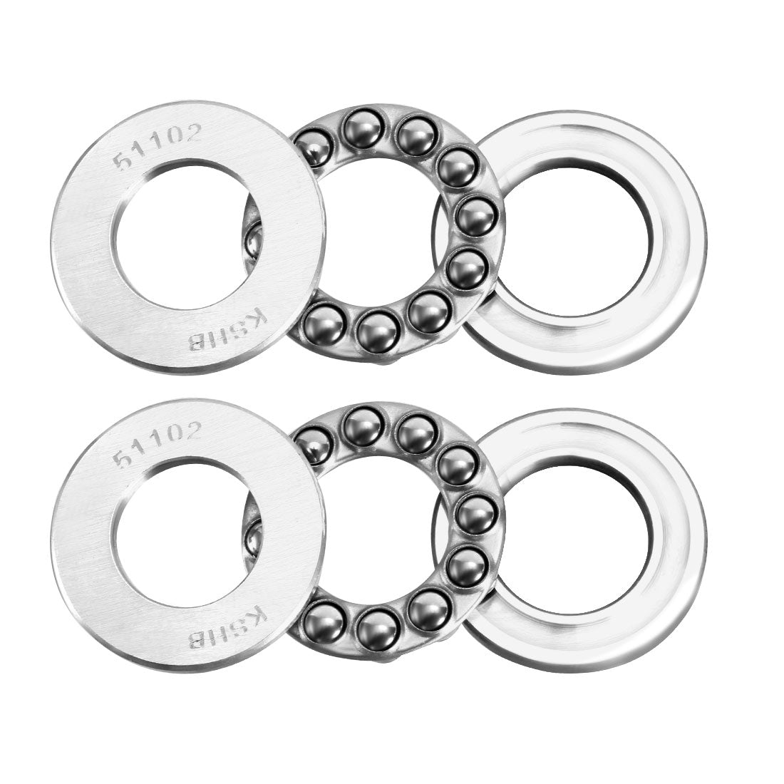 Uxcell 2 Sets 51102 Single Direction Thrust Ball Bearings 15mm x 28mm x ...