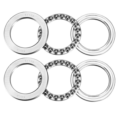 Harfington Uxcell Thrust Ball Roller Bearings Chrome Steel One-Way Rolling Direction Steel Cage