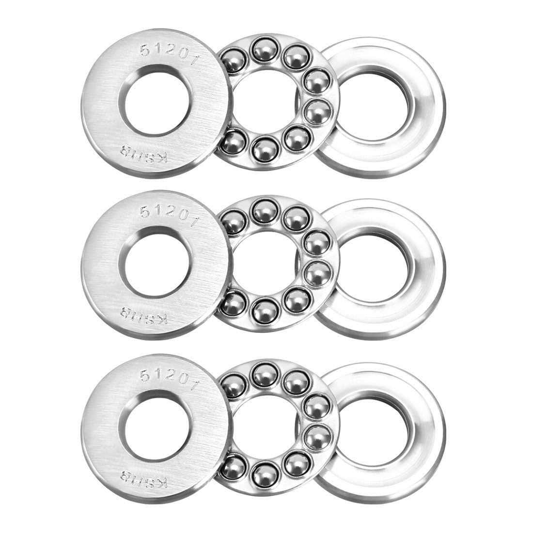 3pcs 51201 Single Direction Thrust Ball Bearings 12mm X 28mm X 11mm Chrome Steel