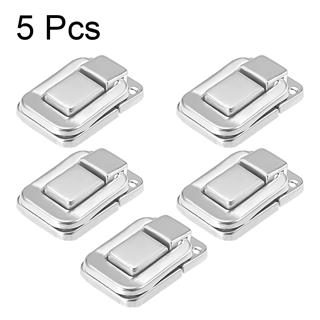 uxcell Uxcell Toggle Latch, 37mm Retro Style Silver Tone Decorative Hasp Jewelry Wooden Box Catch w Screws 5 pcs