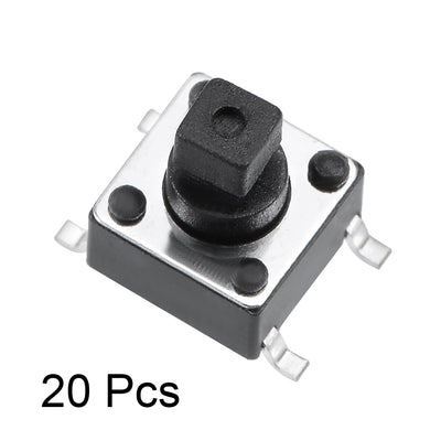 Harfington Uxcell 6x6x7.3mm Momentary Panel PCB Surface Mounted Devices SMT Mount 4 Pins Push Button SPST Tactile Tact Switch 20PCS