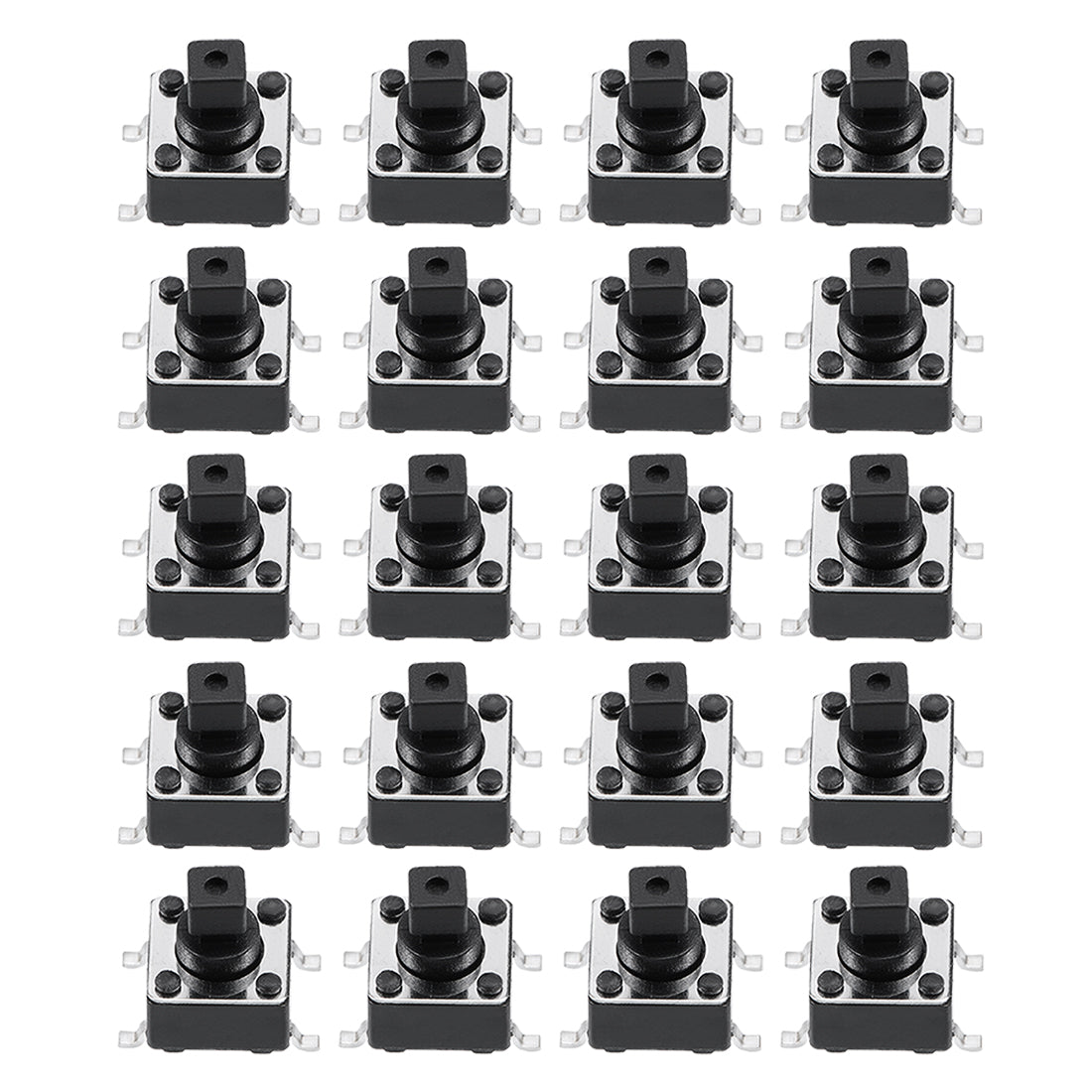 uxcell Uxcell 6x6x7.3mm Momentary Panel PCB Surface Mounted Devices SMT Mount 4 Pins Push Button SPST Tactile Tact Switch 20PCS