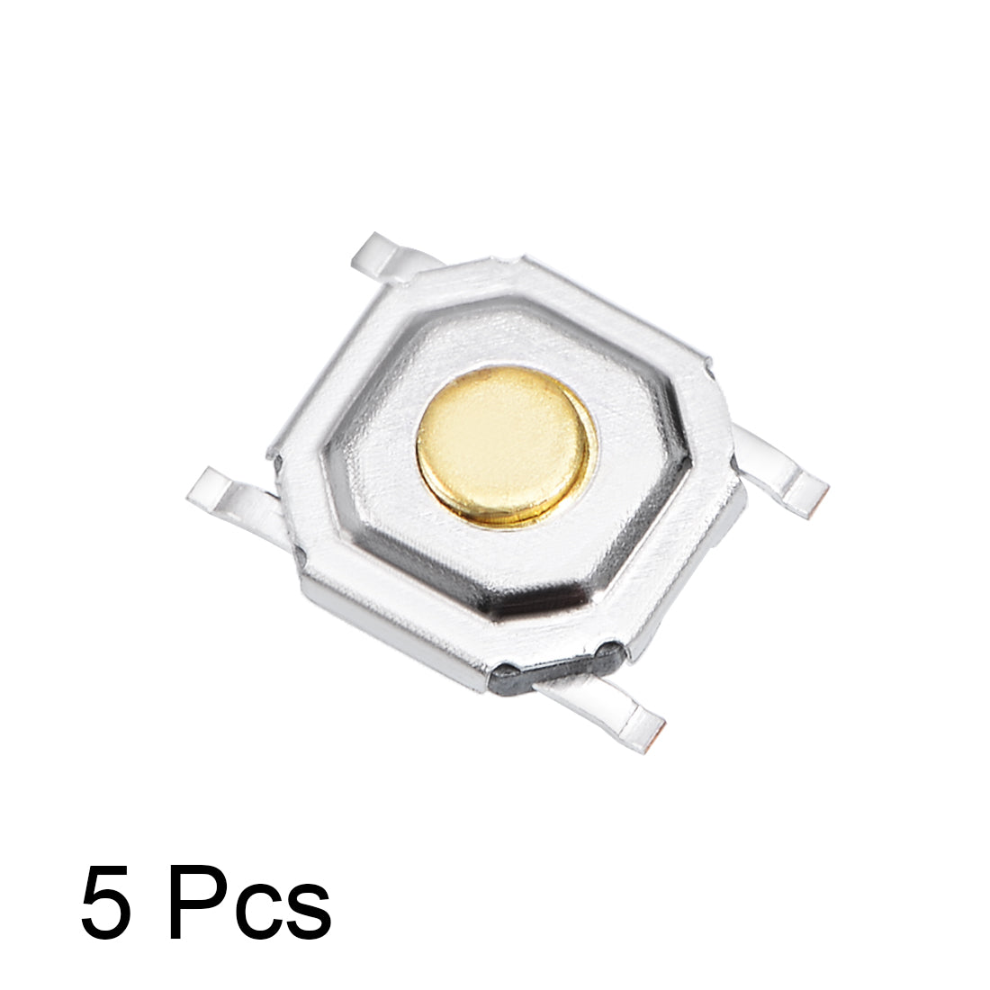uxcell Uxcell 5PCS 5x5x1.5mm Momentary Panel PCB Surface Mounted Devices SMT Mount 4 Pins Push Button SPST Tactile Tact Switch