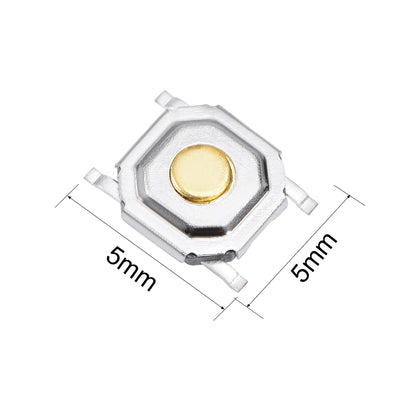 Harfington Uxcell 5PCS 5x5x1.5mm Momentary Panel PCB Surface Mounted Devices SMT Mount 4 Pins Push Button SPST Tactile Tact Switch