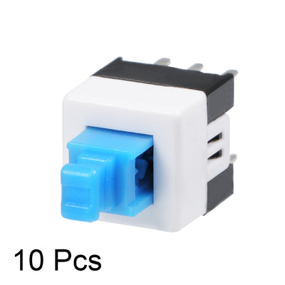 Harfington Uxcell 10 Pcs 6 Pin PCB Light Touch Locking Latching  Push Button Tact Tactile Switch 7 x 7 x 12mm
