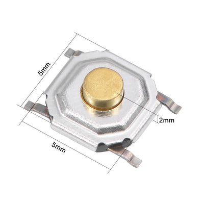 Harfington Uxcell 10PCS 5x5x2mm Momentary Panel PCB Surface Mounted Devices SMT Mount 4 Pins Push Button SPST Tactile Tact Switch