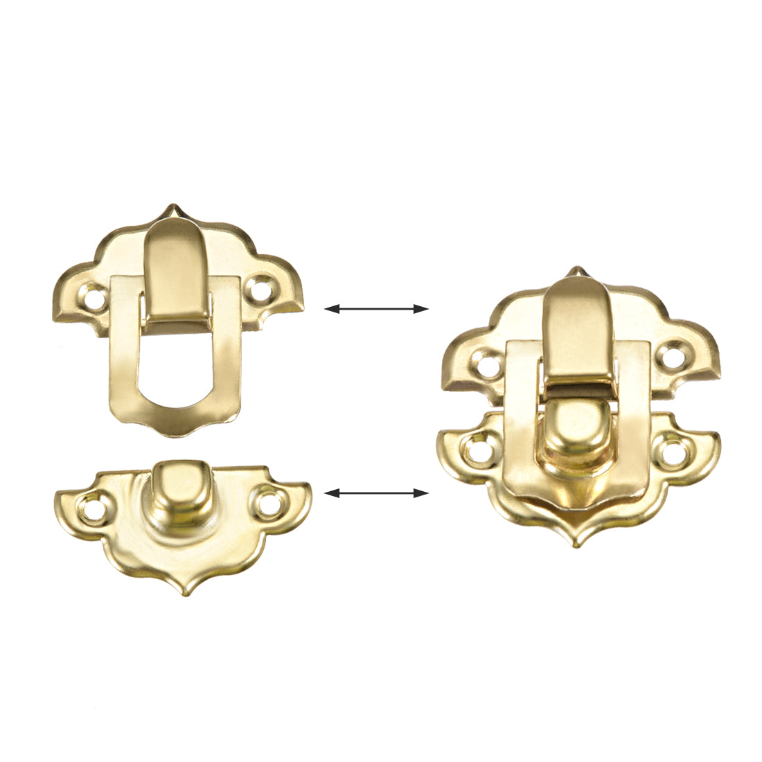 uxcell Uxcell Box Latch, Small Size Golden Decorative Hasp Jewelry cases Catch w Screws 20 Sets