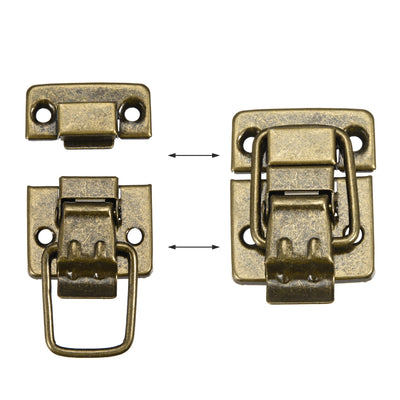 Harfington Uxcell 37mm x 30mm Metal Small Size Suitcase Hasp Catch Latch Bronze Tone with Screws 2 Pcs