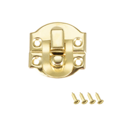 Harfington Uxcell Box Latch, 21 x 20mm Retro Style Small Size Golden Decorative Hasp Jewelry cases Catch w Screws 20 pcs