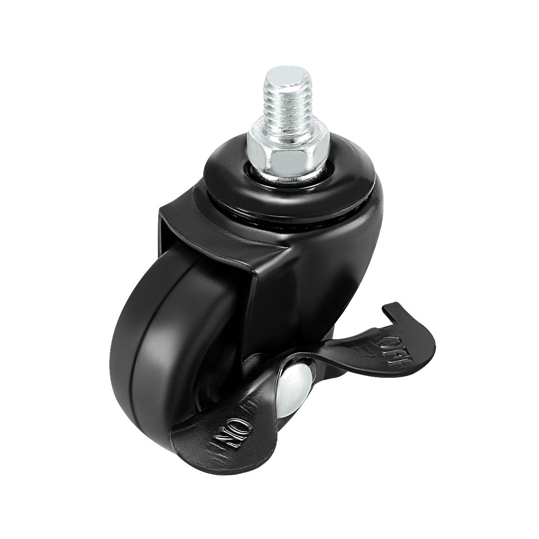 Harfington Swivel Casters Solid Rubber Threaded Caster Wheels with Brake