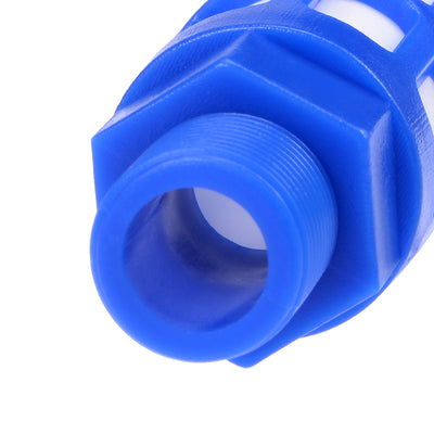 Harfington Uxcell Plastic Pneumatic Muffler Exhaust Air Line Silencer 3/8 PT Blue, 3pcs