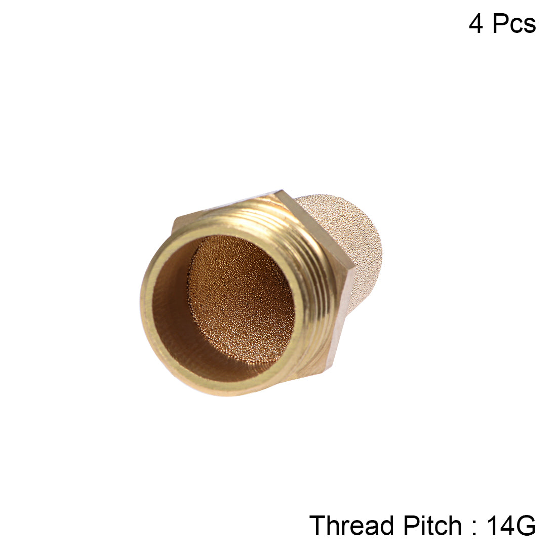 uxcell Uxcell 1/2 PT Sintered Bronze Exhaust Muffler with Brass Body Protruding 4pcs