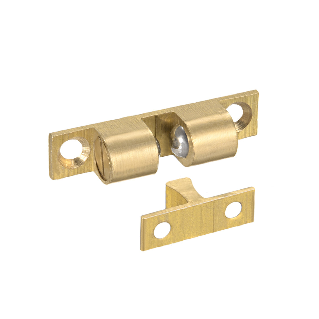 uxcell Uxcell Cabinet Door Closet Brass Double Ball Catch Tension Latch 35mm Length Gold Tone 2pcs