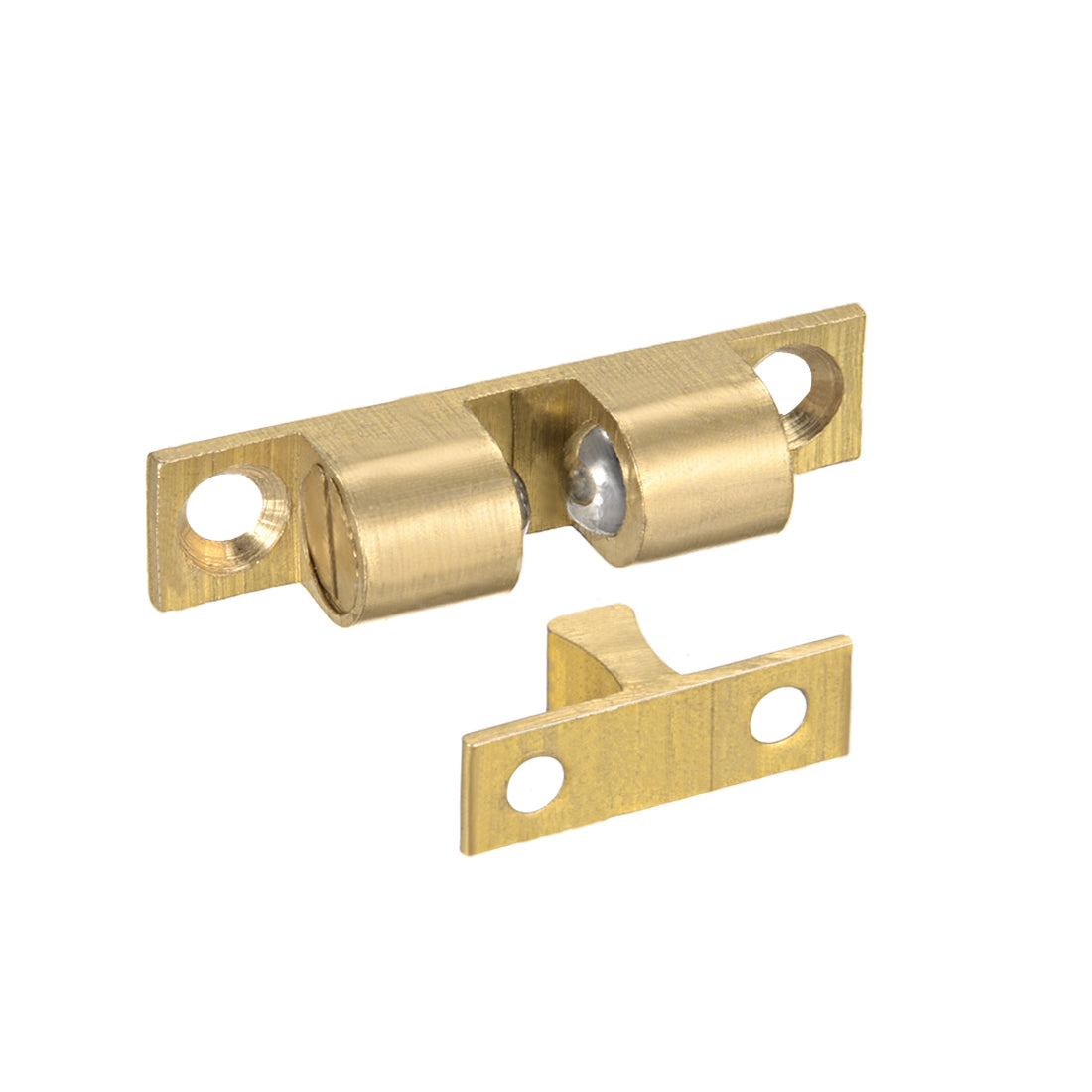 uxcell Uxcell Cabinet Door Closet Brass Double Ball Catch Tension Latch 35mm Length Gold Tone 5pcs