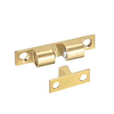 Harfington Uxcell Cabinet Door Closet Brass Double Ball Catch Tension Latch 42mm Length Gold Tone 2pcs