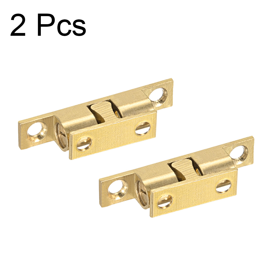 uxcell Uxcell Cabinet Door Closet Brass Double Ball Catch Tension Latch 42mm Length Gold Tone 2pcs