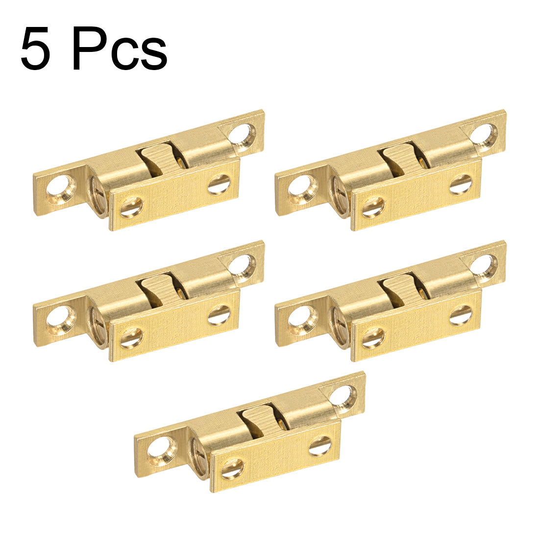 uxcell Uxcell Cabinet Door Closet Brass Double Ball Catch Tension Latch 42mm Length Gold Tone 5pcs