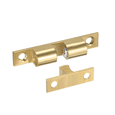 Harfington Uxcell Cabinet Door Closet Brass Double Ball Catch Tension Latch 60mm Length Gold Tone 2pcs
