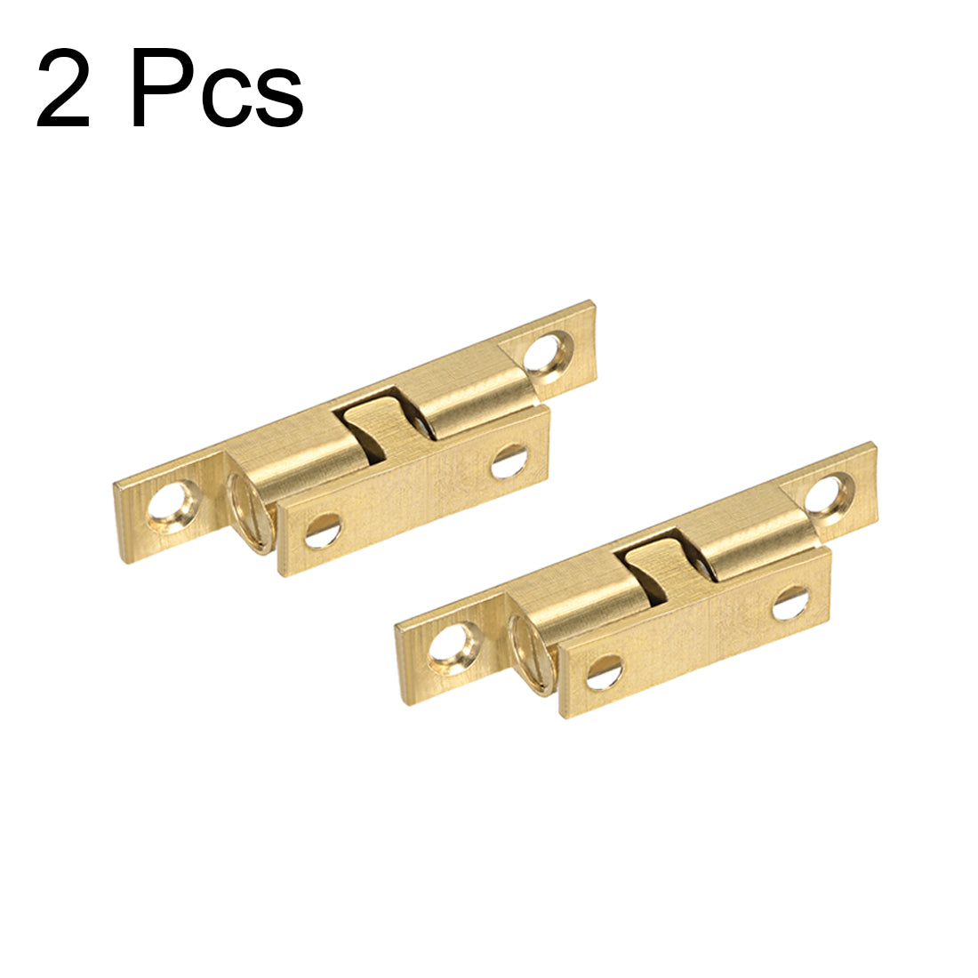 uxcell Uxcell Cabinet Door Closet Brass Double Ball Catch Tension Latch 60mm Length Gold Tone 2pcs