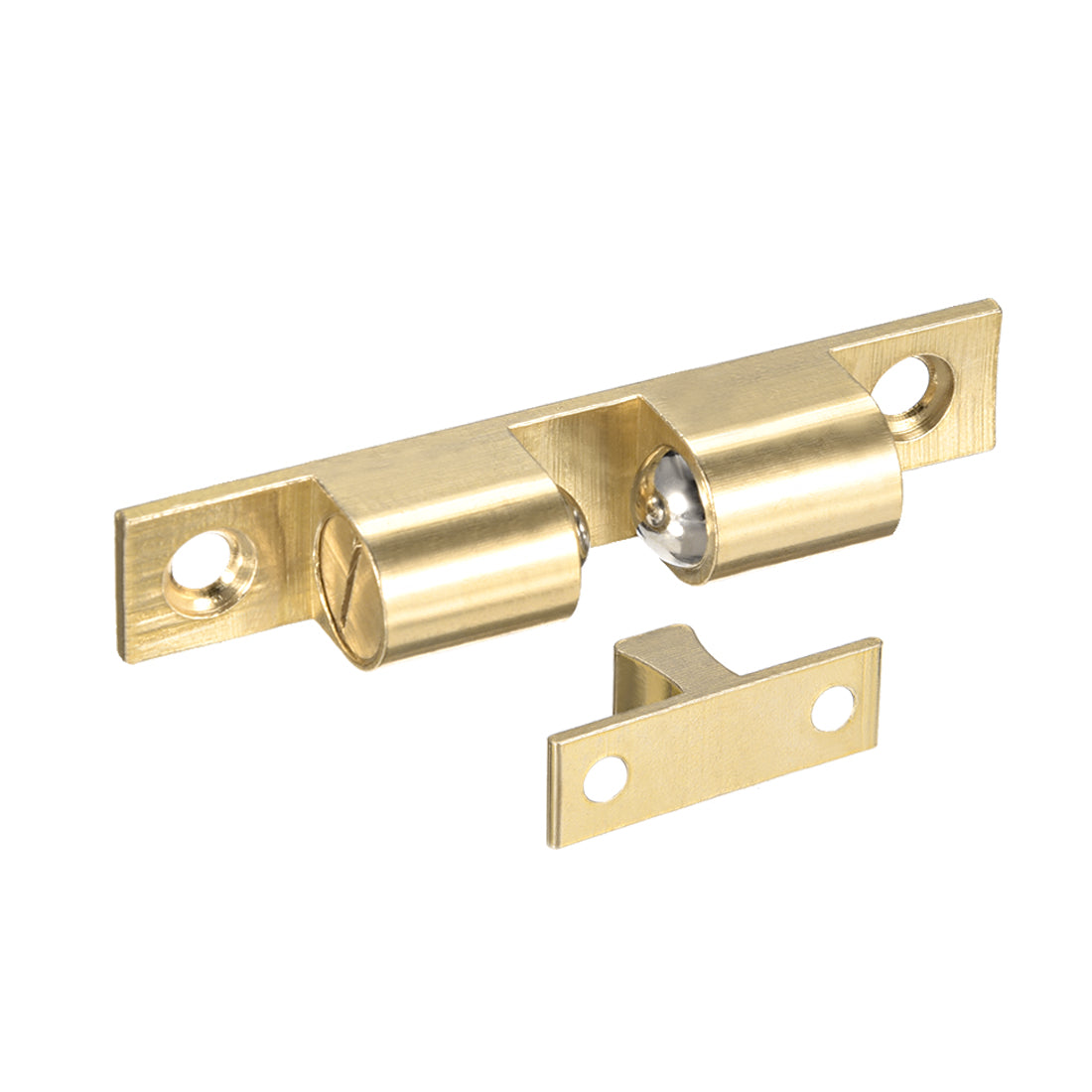 uxcell Uxcell Cabinet Door Closet Brass Double Ball Catch Tension Latch 70mm Length Gold Tone 2pcs
