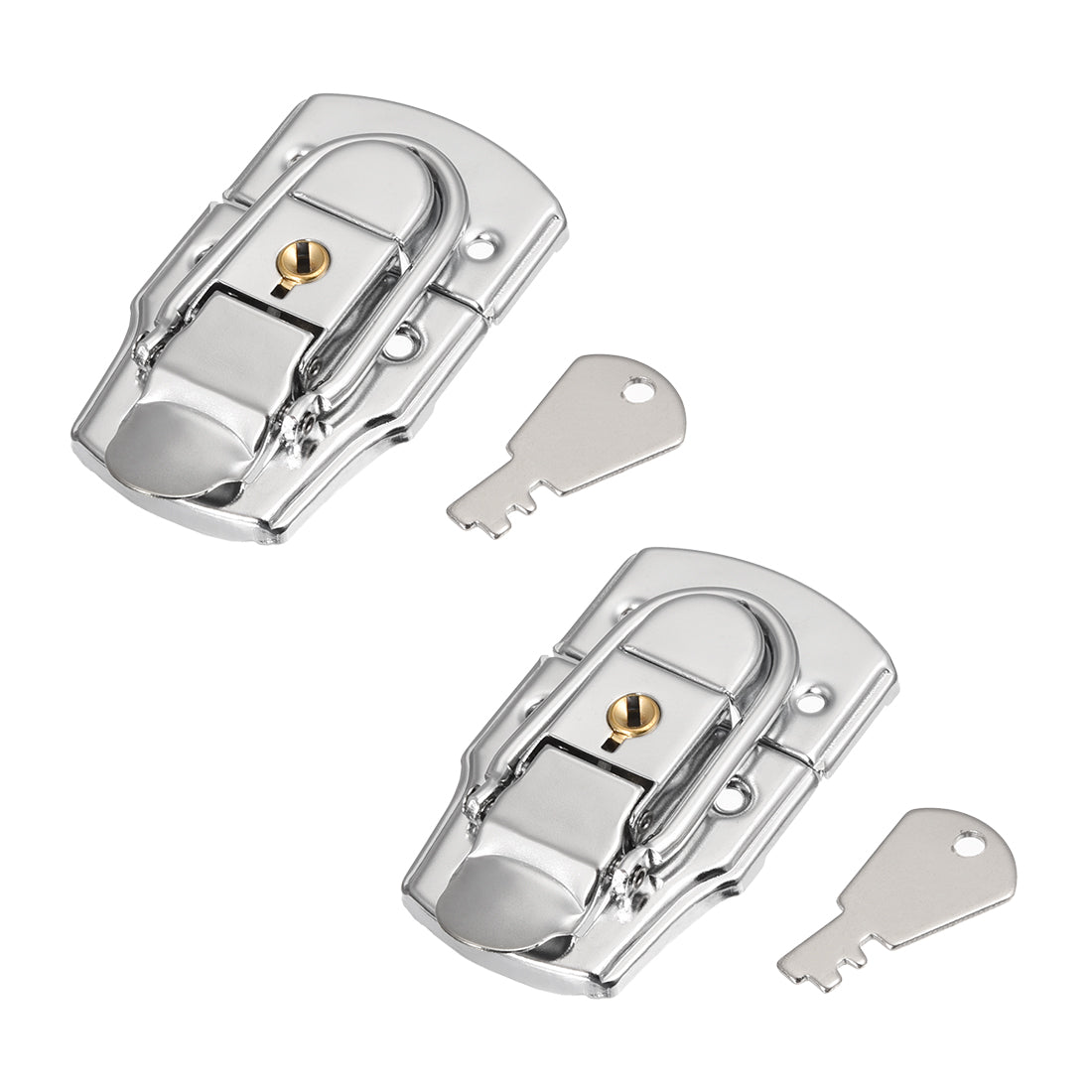 uxcell Uxcell 76mm x 45mm Metal Small Size Suitcase Lock Hasp Catch Latch with Keys 2 Pcs