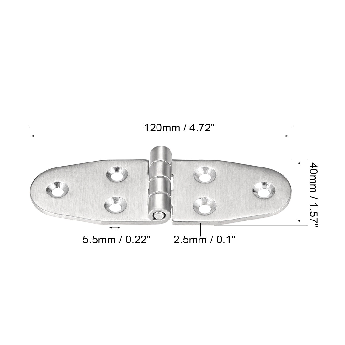 uxcell Uxcell T-Strap Heavy Shed Hinge Gate Door Hinges 304 Stainless Steel, 120mm Overall Length
