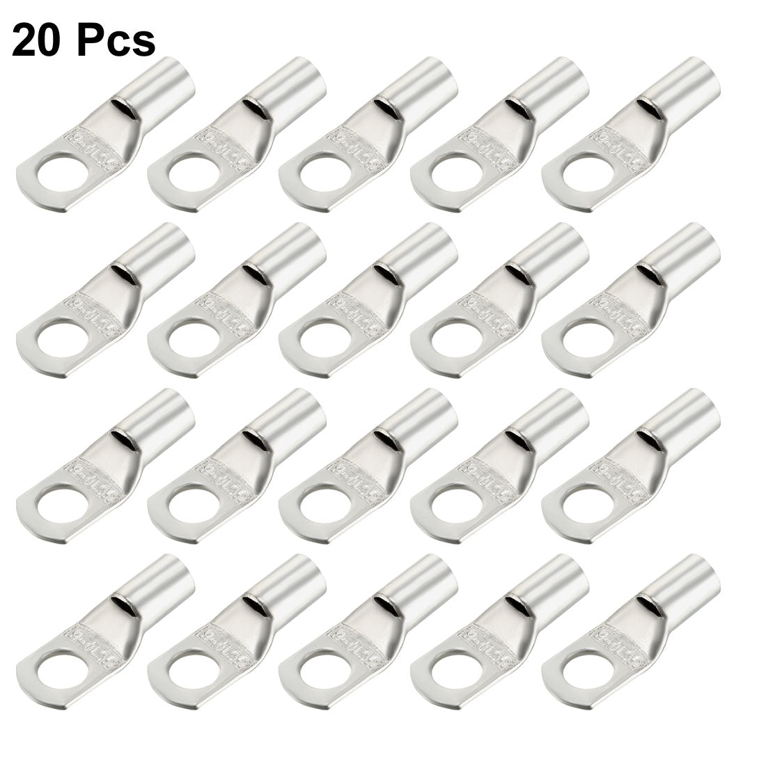 uxcell Uxcell 20Pcs SC10-6 Non-Insulated U-Type Copper Crimp Terminals 6mm2 Wire Connector Silver Tone