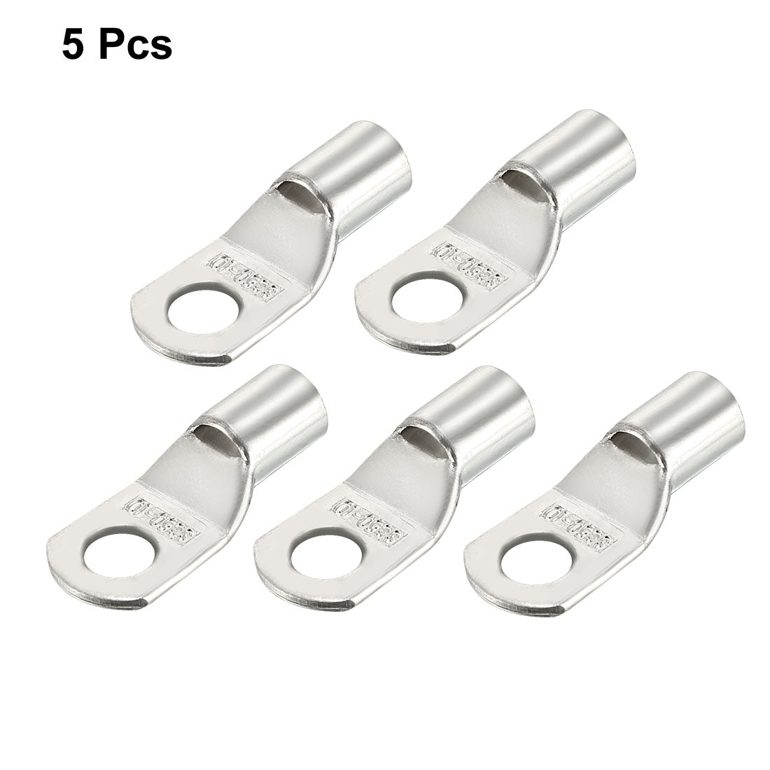 uxcell Uxcell 5Pcs SC50-10 Non-Insulated U-Type Copper Crimp Terminals 10mm Wire Connector Silver Tone