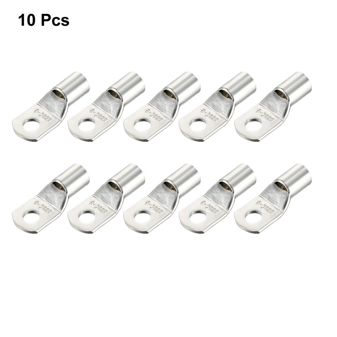 uxcell Uxcell 10Pcs SC50-8 Non-Insulated U-Type Copper Crimp Terminals 50mm2 Wire Connector Silver Tone