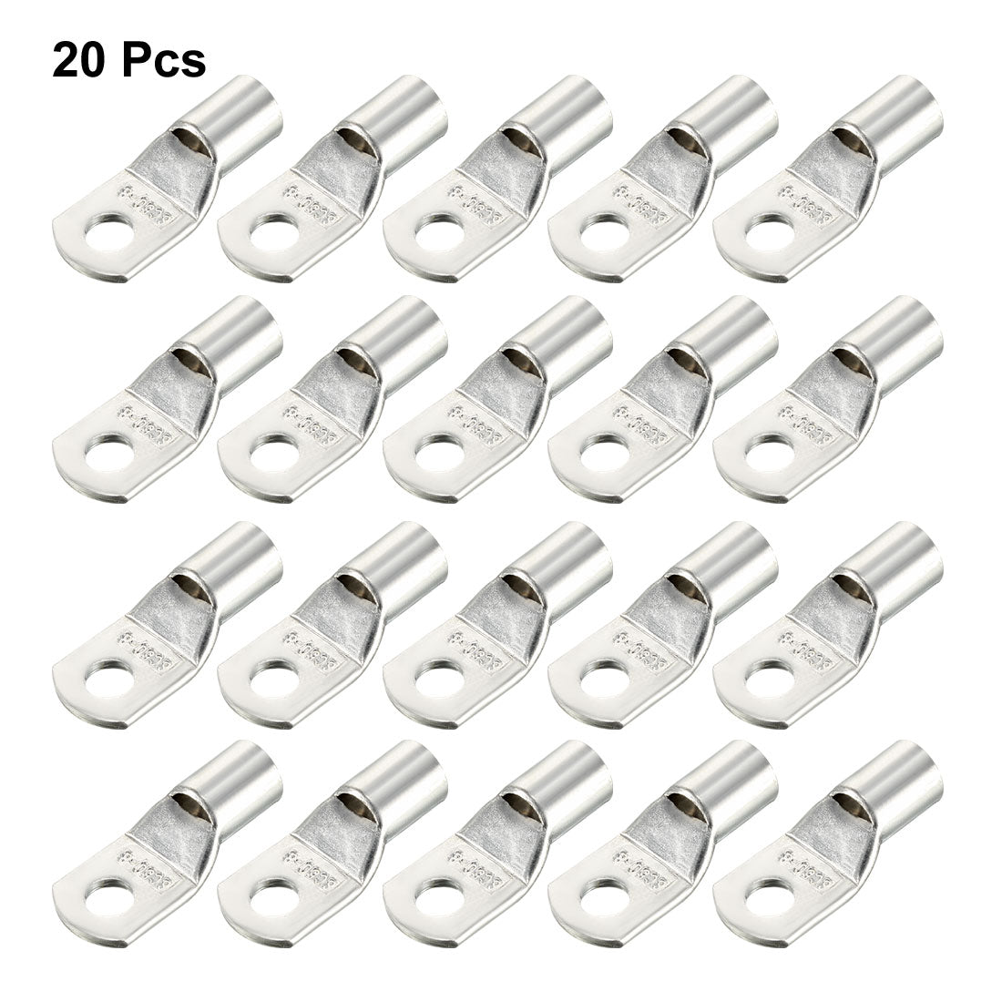 uxcell Uxcell 20Pcs SC50-8 Non-Insulated U-Type Copper Crimp Terminals 50mm2 Wire Connector Silver Tone