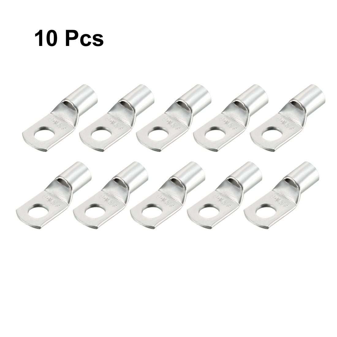 uxcell Uxcell 10Pcs SC35-8 Non-Insulated U-Type Copper Crimp Terminals 8AWG Wire Connector Silver Tone
