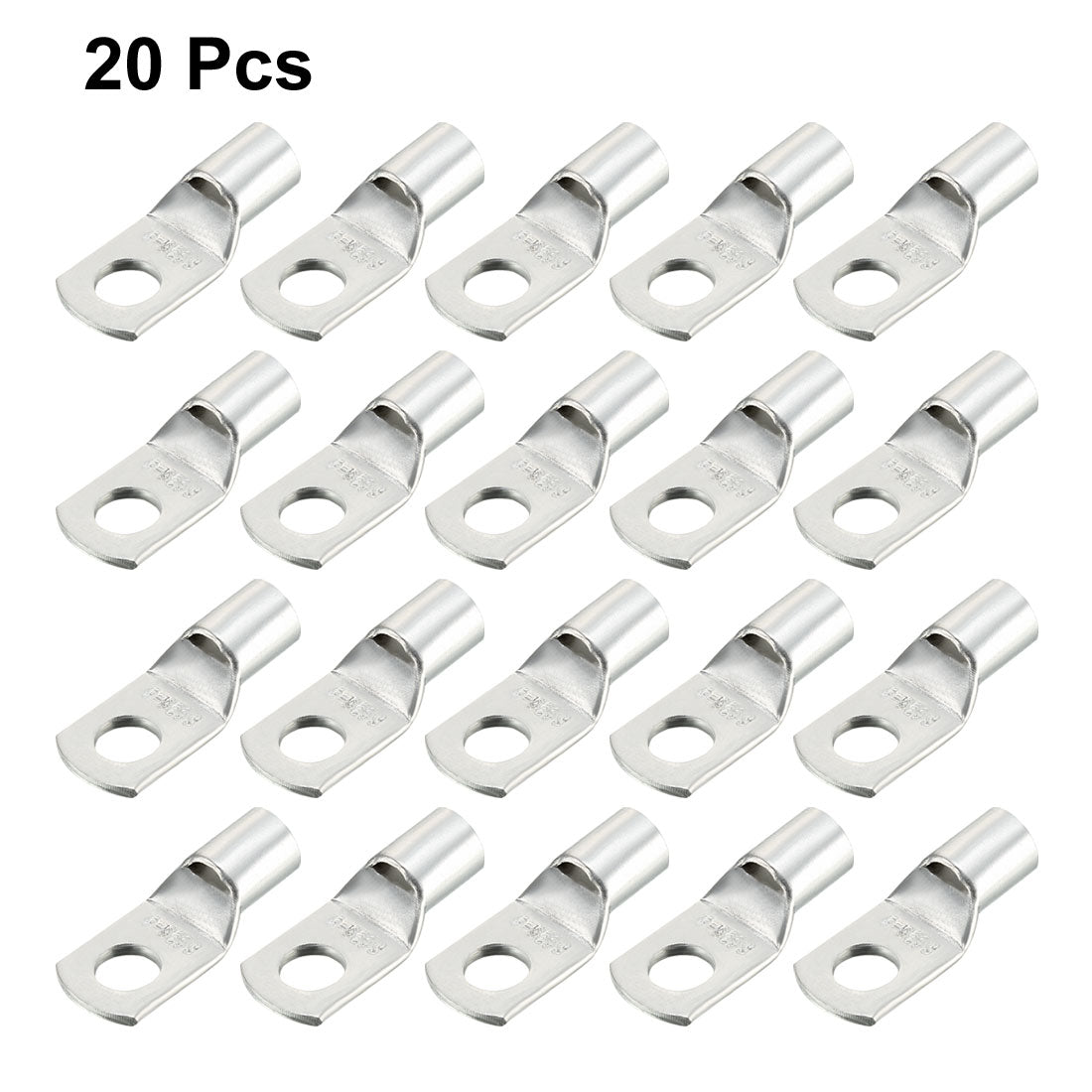 uxcell Uxcell 20Pcs SC35-8 Non-Insulated U-Type Copper Crimp Terminals 8.4mm Wire Connector Silver Tone