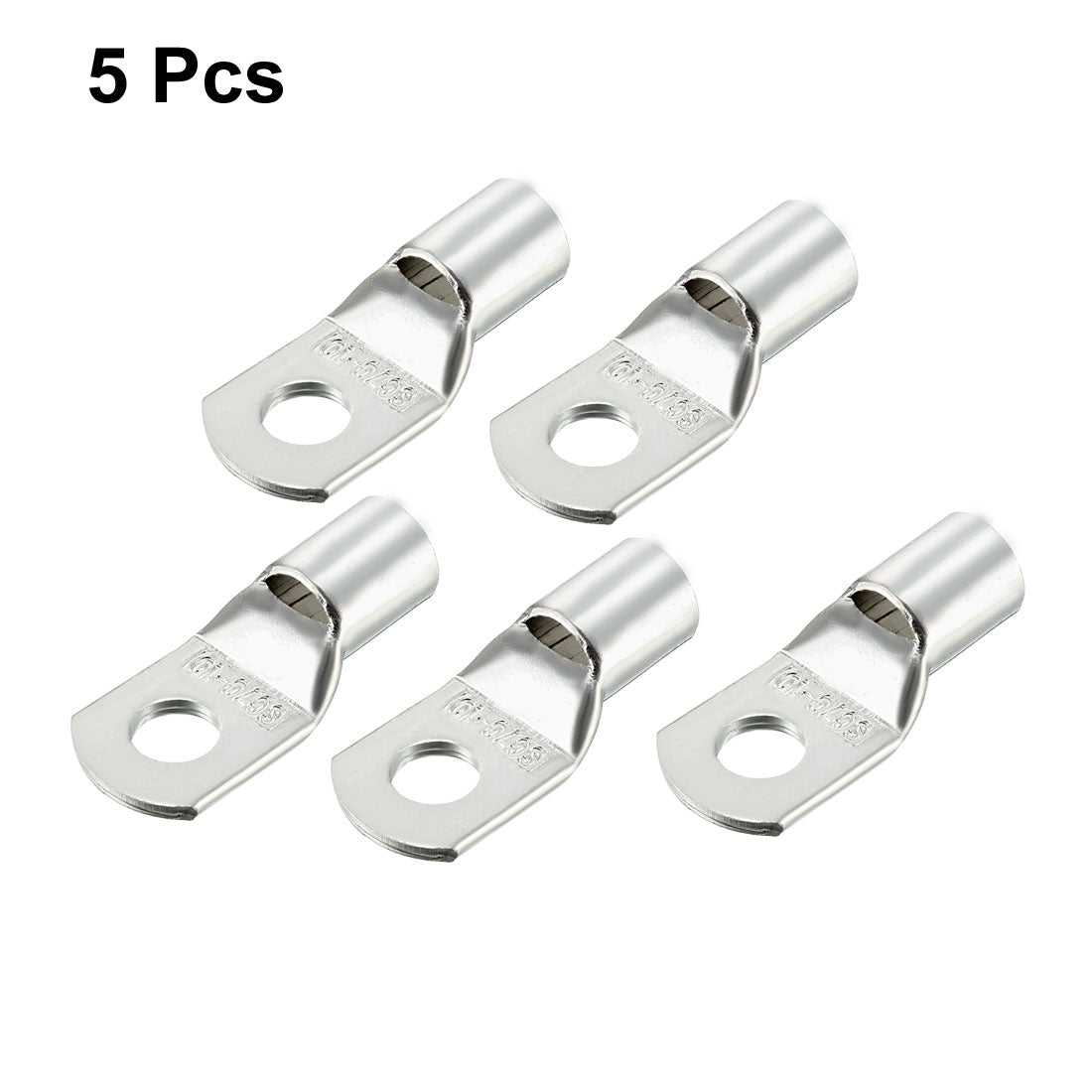 uxcell Uxcell 5Pcs SC70-10 Non-Insulated U-Type Copper Crimp Terminals 50mm Wire Connector Silver Tone