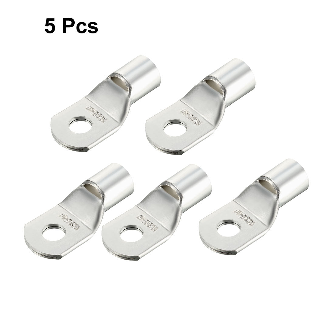 uxcell Uxcell 5Pcs SC95-10 Non-Insulated U-Type Copper Crimp Terminals 95mm2 Wire Connector Silver Tone
