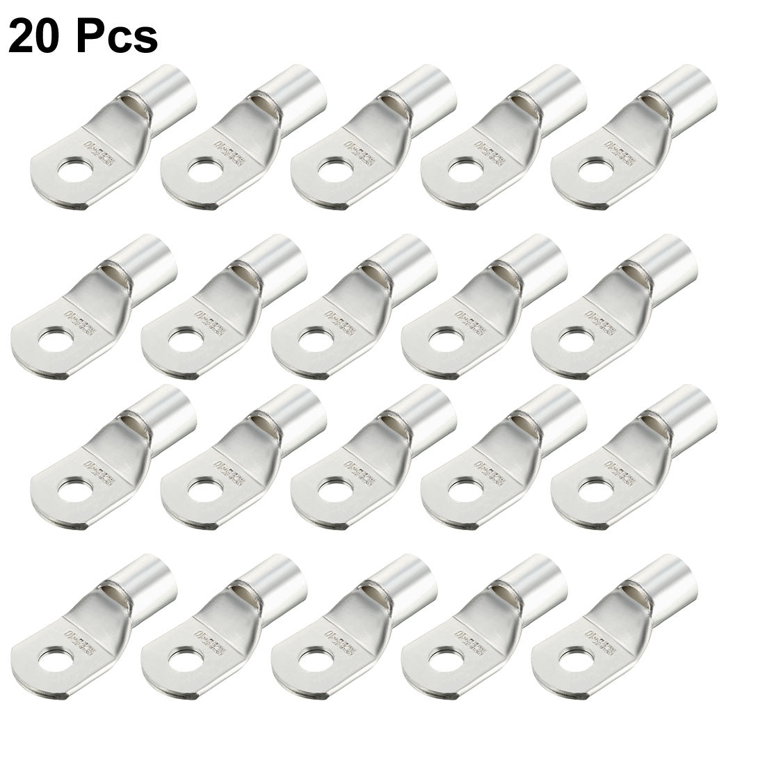uxcell Uxcell 20Pcs SC95-10 Non-Insulated U-Type Copper Crimp Terminals 95mm2 Wire Connector Silver Tone