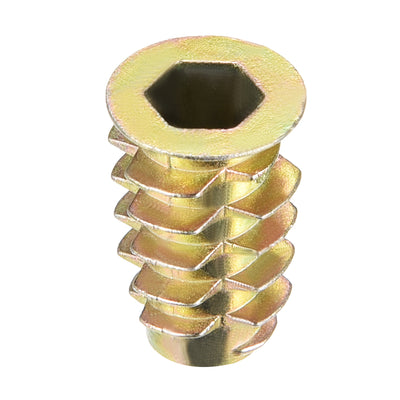 Harfington Uxcell Threaded Insert Nuts Zinc Alloy Hex Socket M6 Internal Threads 18mm Length 20pcs