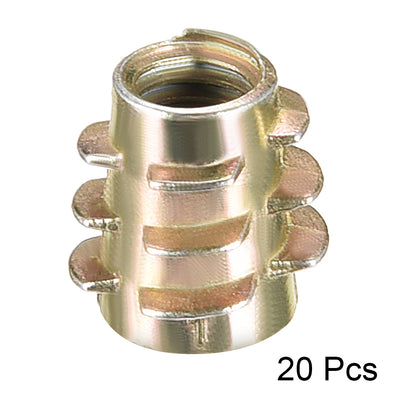Harfington Uxcell Threaded Insert Nuts Zinc Alloy Hex-Flush M5 Internal Threads 10mm Length 20pcs
