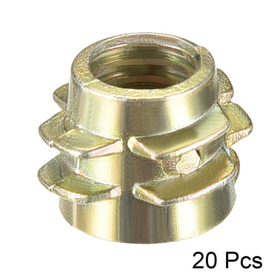 Harfington Uxcell Threaded Insert Nuts Zinc Alloy Hex-Flush M6 Internal Threads 8mm Length 20pcs