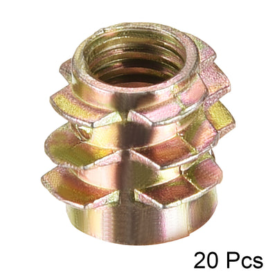 Harfington Uxcell Threaded Insert Nuts Zinc Alloy Hex-Flush M6 Internal Threads 10mm Length 20pcs