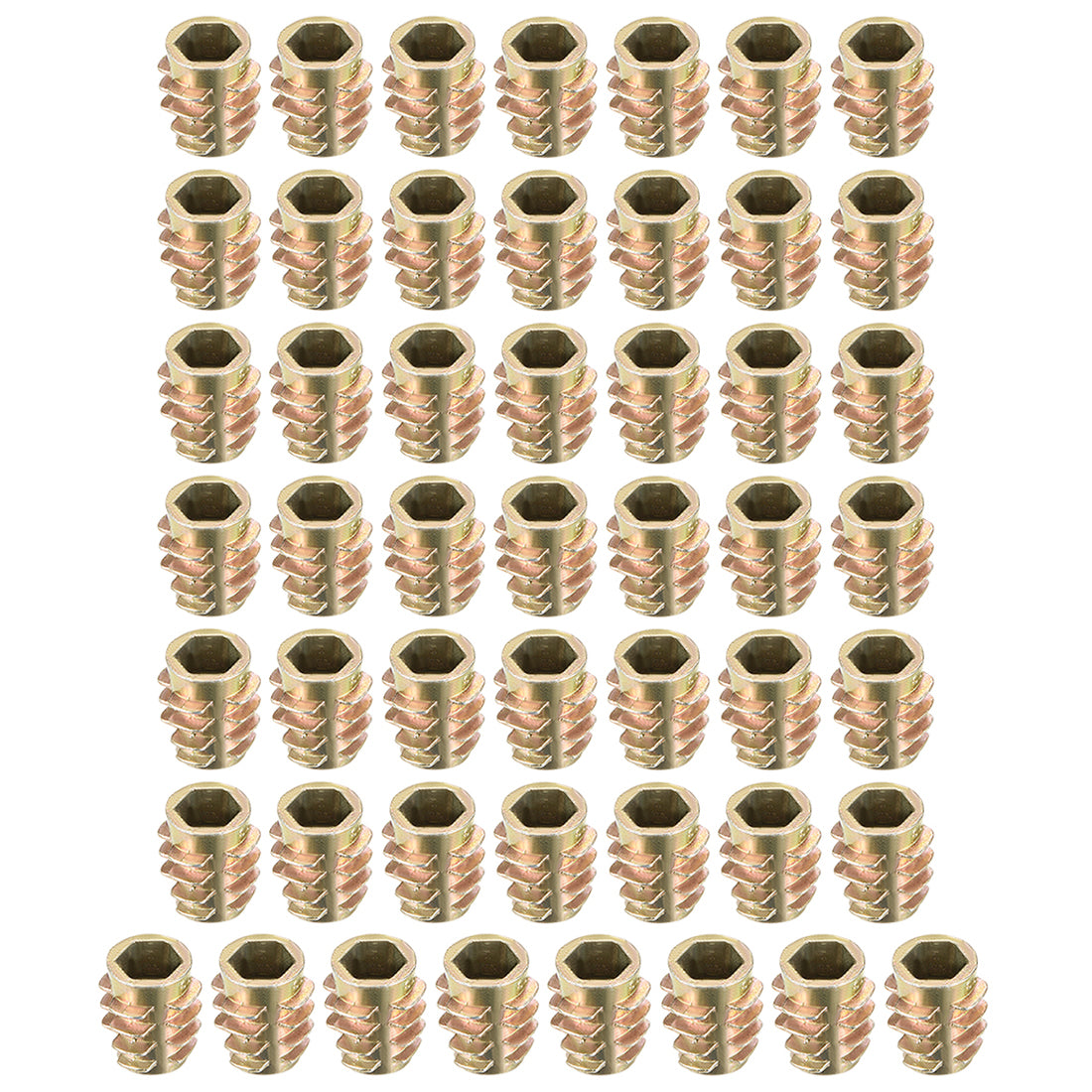 Uxcell Threaded Insert Nuts Zinc Alloy Hex-Flush M6 Internal Threads ...
